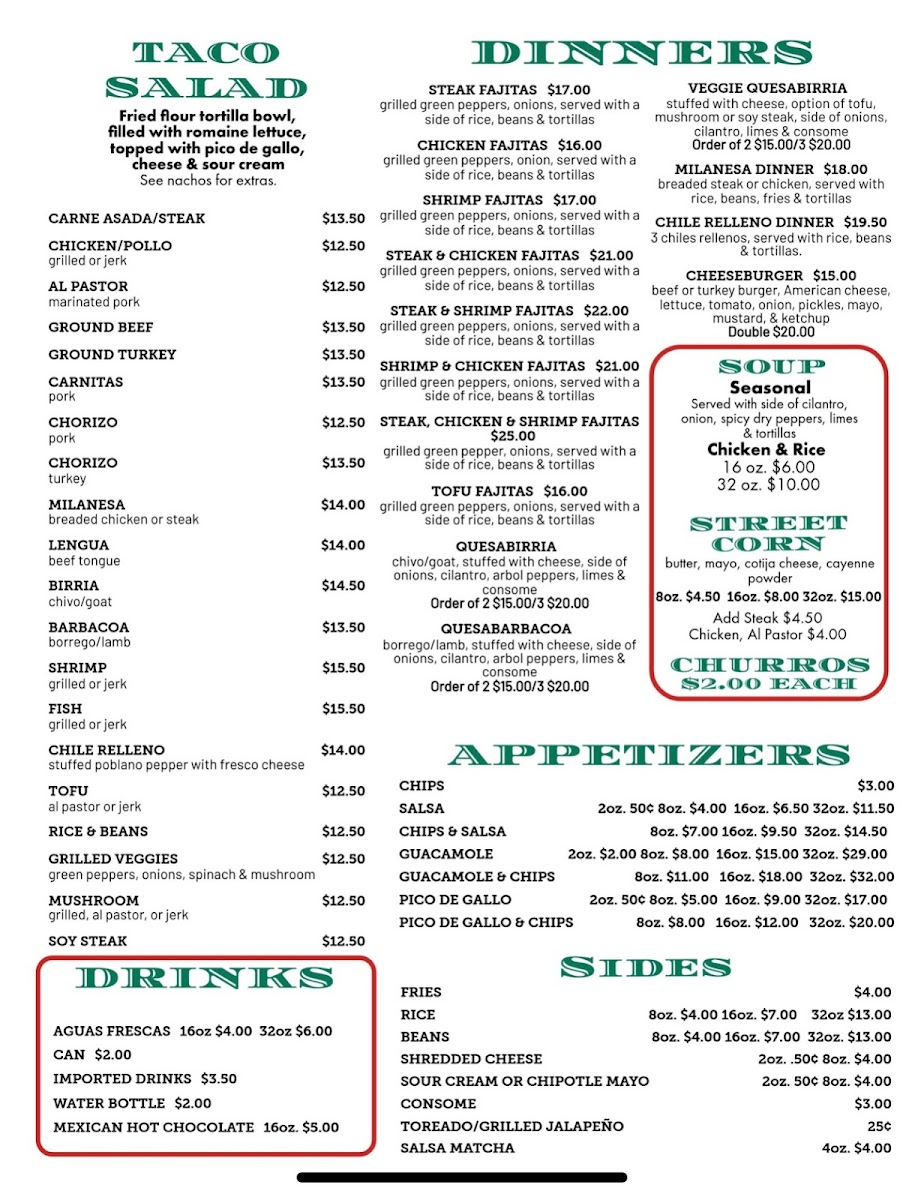 Menu - Taqueria Varitas photo 1