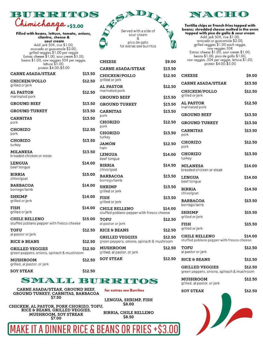 Menu - Taqueria Varitas photo 2