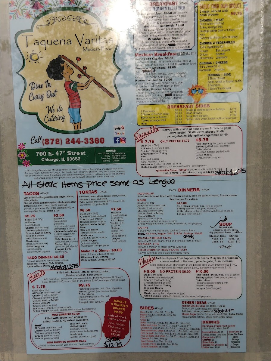 Menu - Taqueria Varitas photo 8